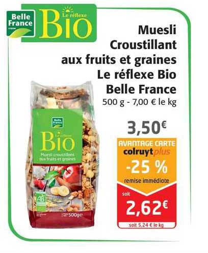muesli croustillant aux fruits et graines le réflexe bio belle france
