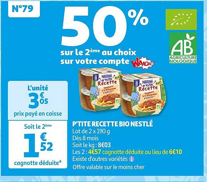 p'tite recette bio nestlé