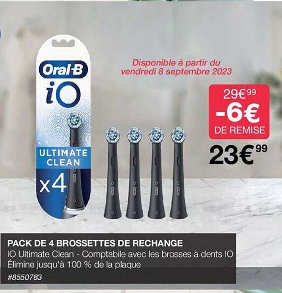 pack de 4 brossettes de rechange oral-b