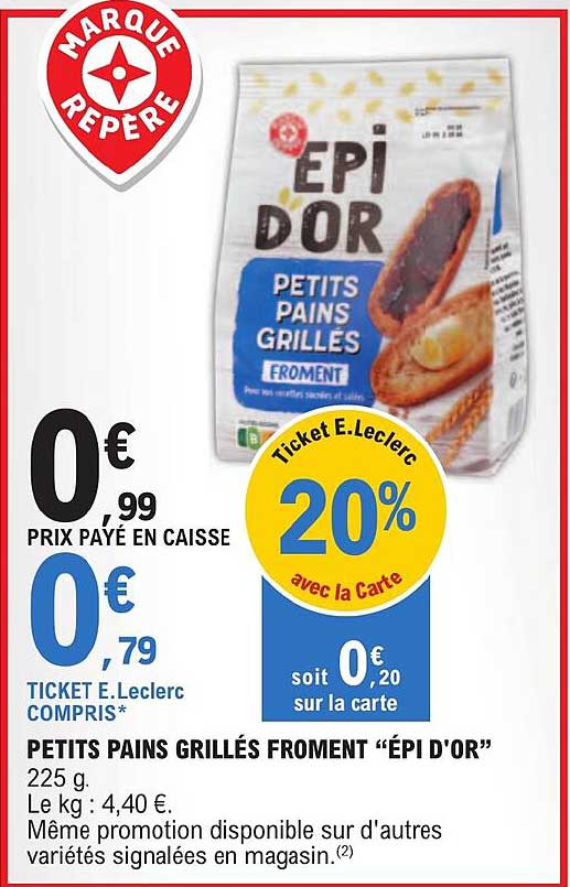 petits pains grillés froment "épi d'or"