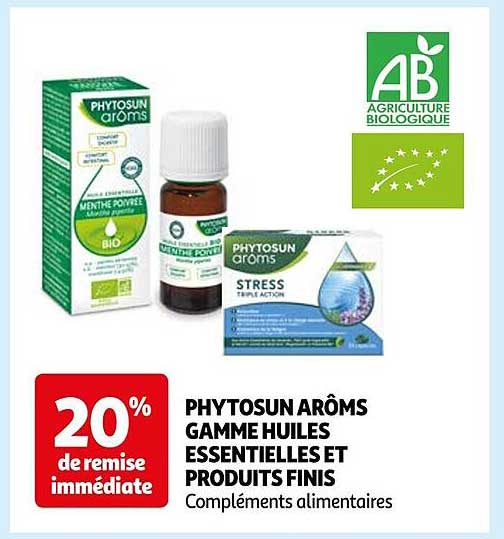 phytosun arôms gamme huiles essentielles et produits fins