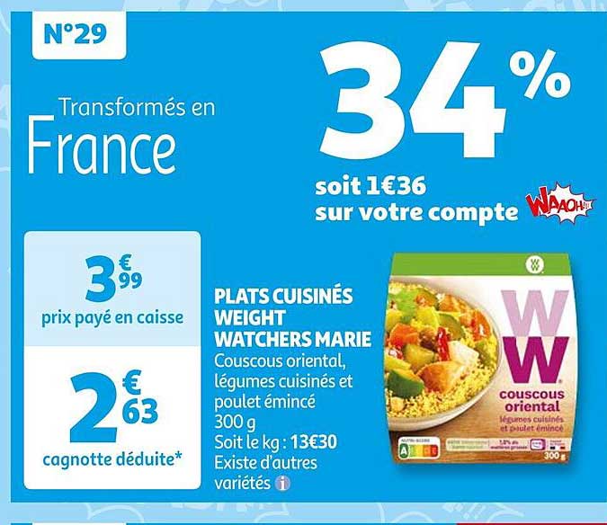 plats cuisinés wieght watchers marie