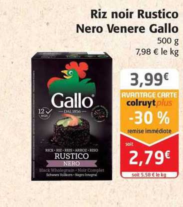 riz noir rustico nero venere gallo