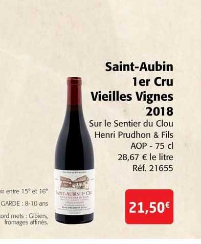 saint-aubin 1er cru vieilles vignes 2018
