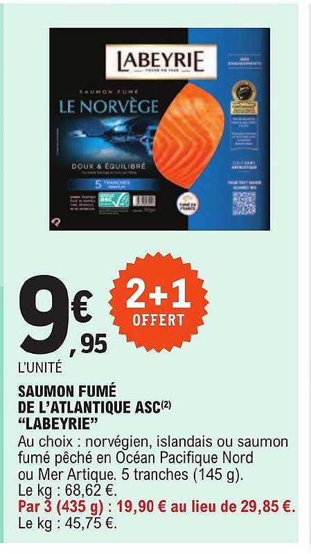 saumon fumé de l'atlantique asc "labeyrie"