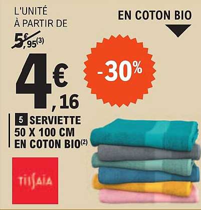 Serviette 50 X 100 Cm En Coton Bio Tissaia