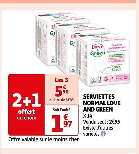 serviettes normal love and green