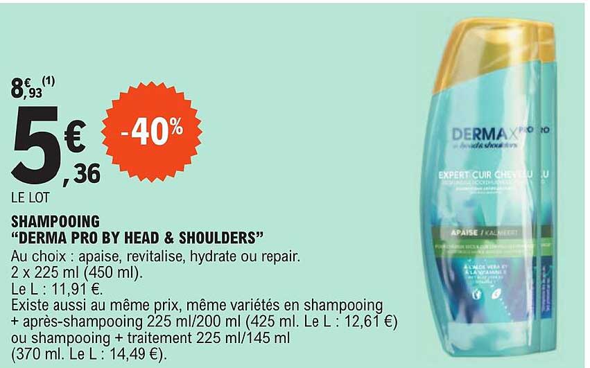 shampooing "derma pro by head & shoulders"