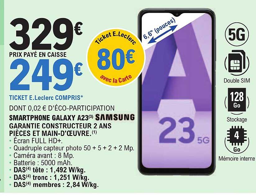 Smartphone Galaxy A23 Samsung 6,6"