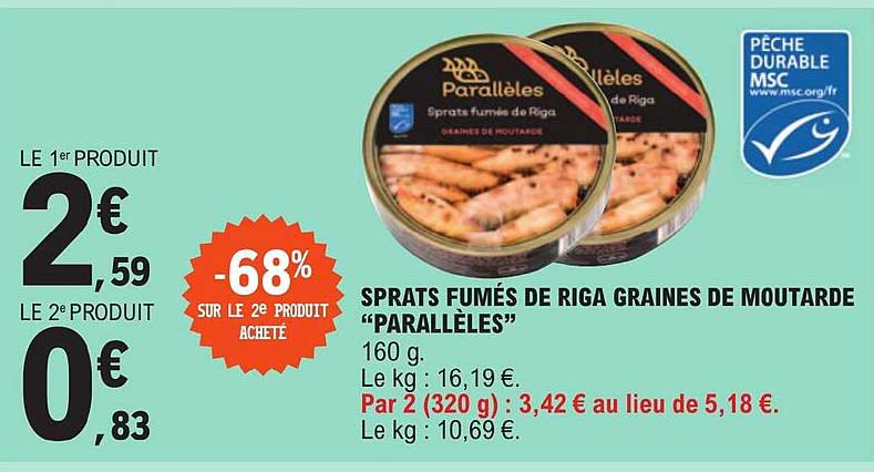 Sprats Fumés De Riga Graines De Moutarde "parallèles"