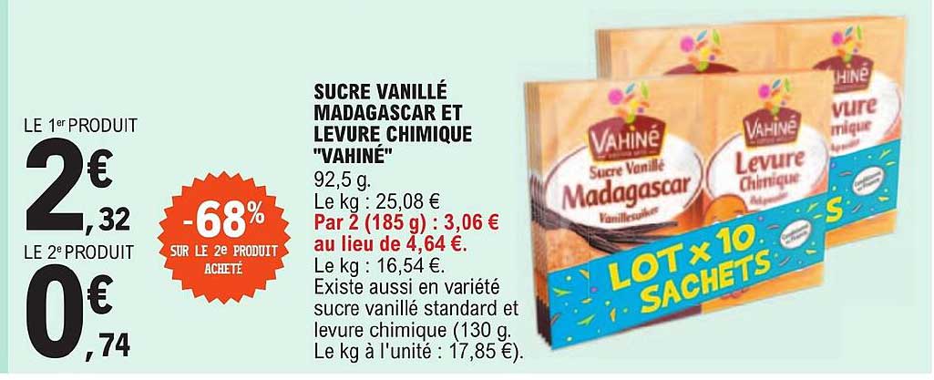 sucre vanillé madagascar et levure chimique "vahiné"