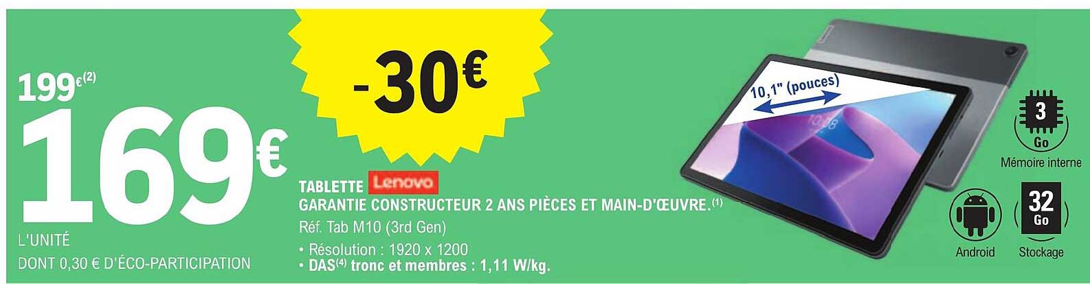 Tablette Lenovo 10,1"