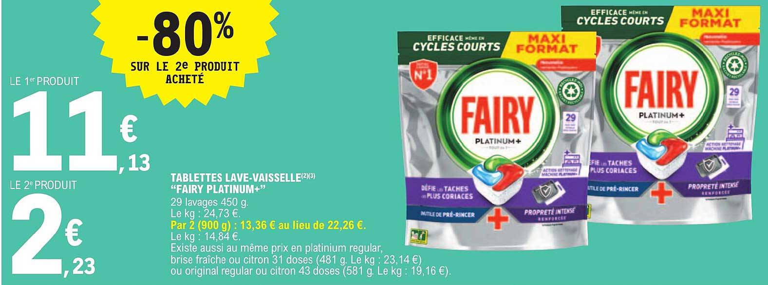 tablettes lave-vaisselle "fairy platinum+"