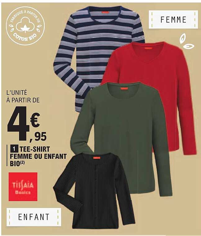 tee-shirt femme ou enfant bio tissaia basics