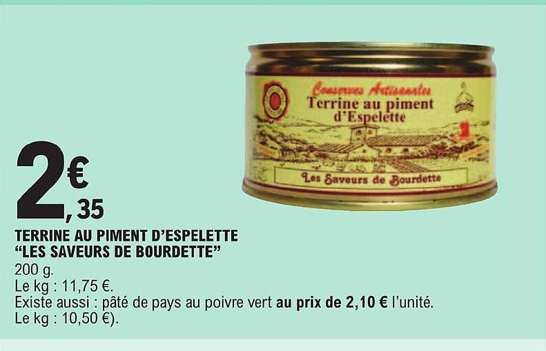 terrine au piment d'espelette "les saveurs de bourdette"