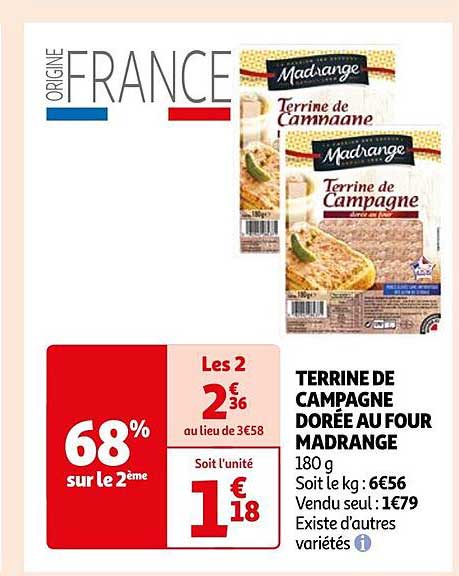 terrine de campagne dorée au four madrange