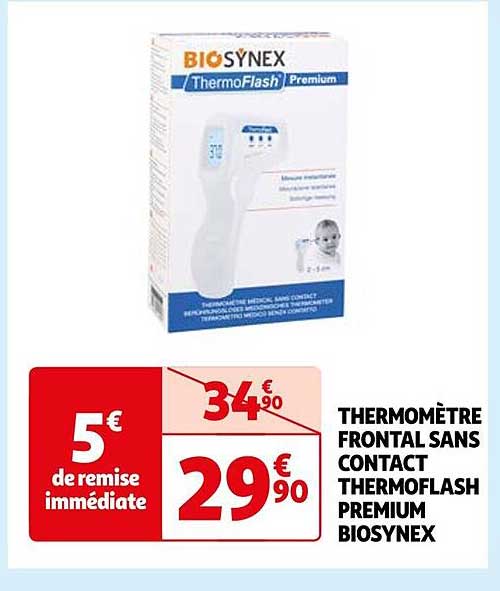 thermomètre frontal sans contact thermoflash premium biosynex