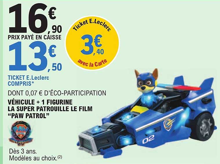 Véhicule + 1 Figurine La Super Patrouille Le Film "paw Patrol"