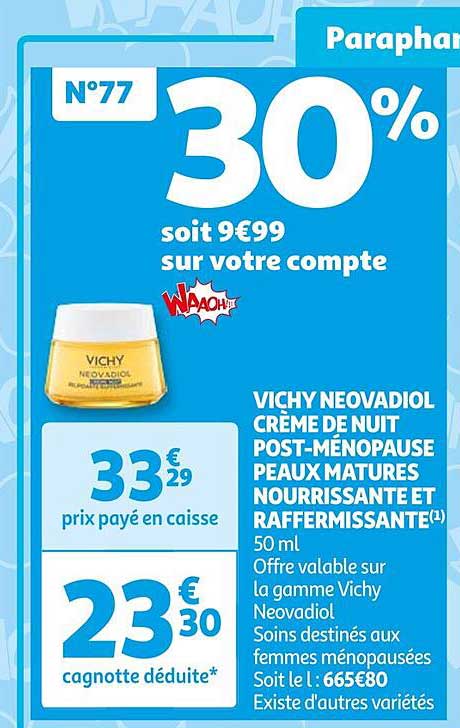 vichy neovadiol crème de nuit post-ménopause peaux matures nourrissante et raffermissante
