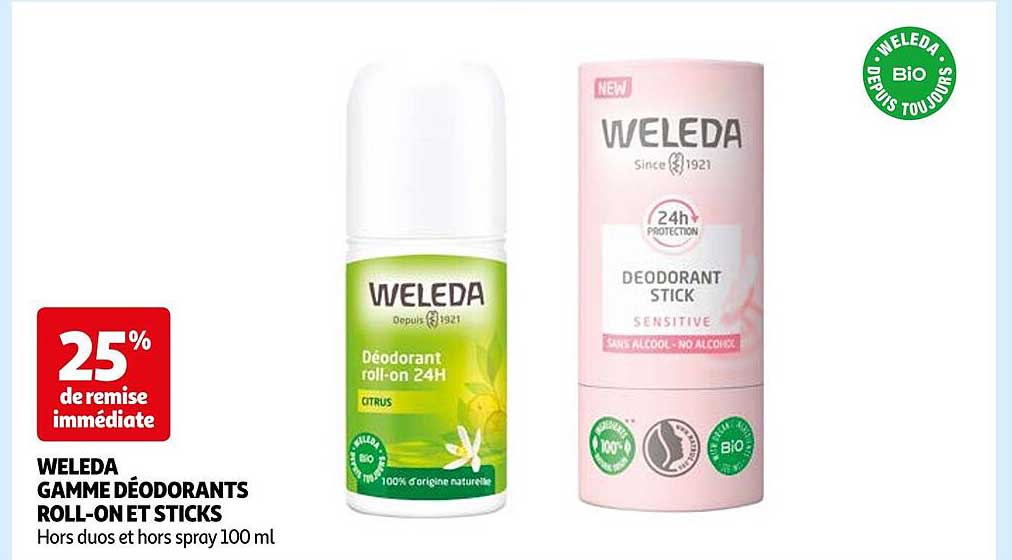 Weleda Gamme Déodorants Roll-on Et Sticks