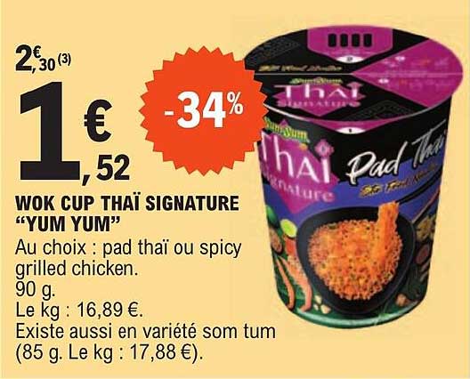 wok cup thaï signature "yum yum"