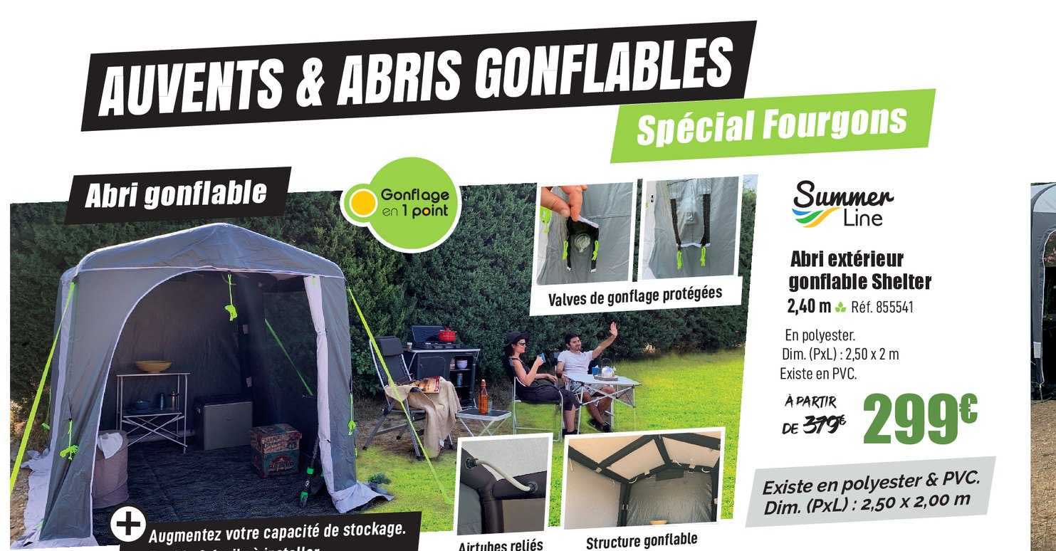 abri extérieur gonflable shelter summer line