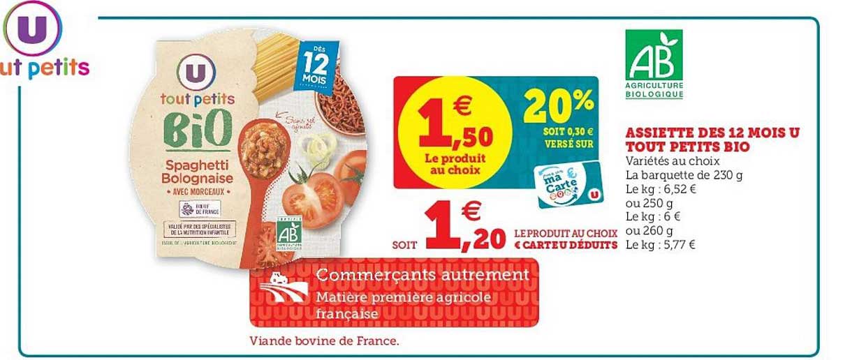 Assiette Des 12 Mois U Tout Petits Bio