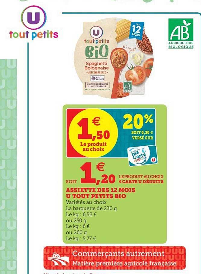 Assiettes Dès 12 Mois U Tout Petits Bio