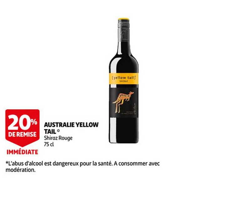 australie yellow tail 20% de remise immédiate