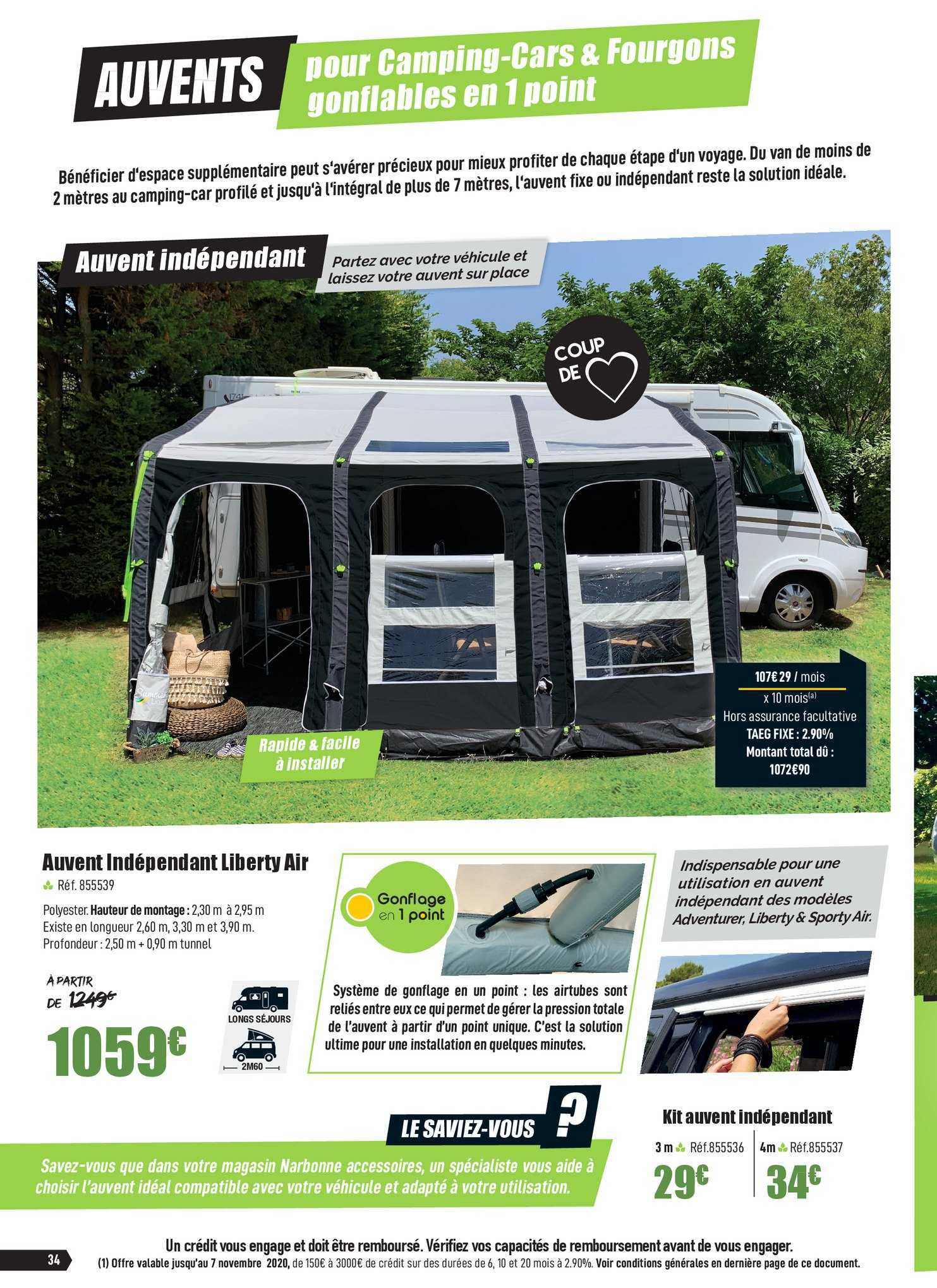 auvent indépendant liberty air kit auvent indépendant