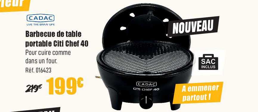 barbecue de table portable citi chef 40 cadac