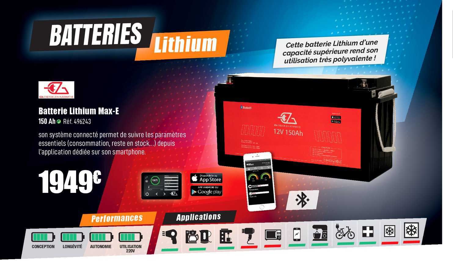 Batterie Lithium Max E