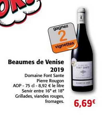 beaumes de venise 2019 domaine font sante pierre rougon aop