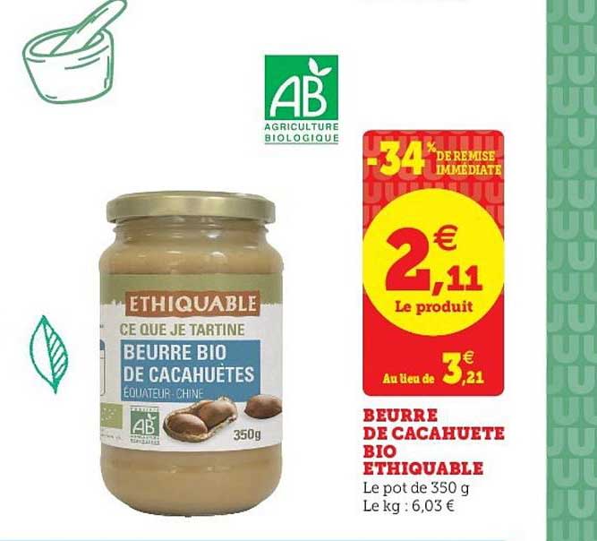 Beurre De Cacahuète Bio Ethiquable