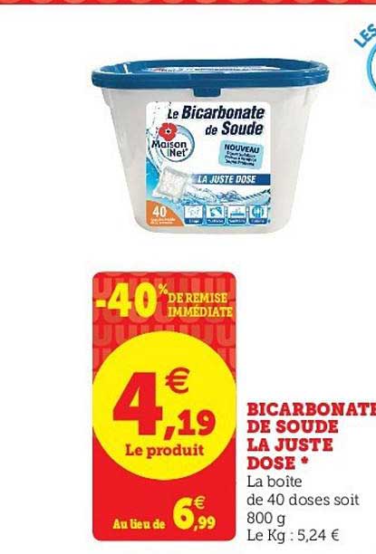 bicarbonate de soude la juste dose -40% de remise immédiate