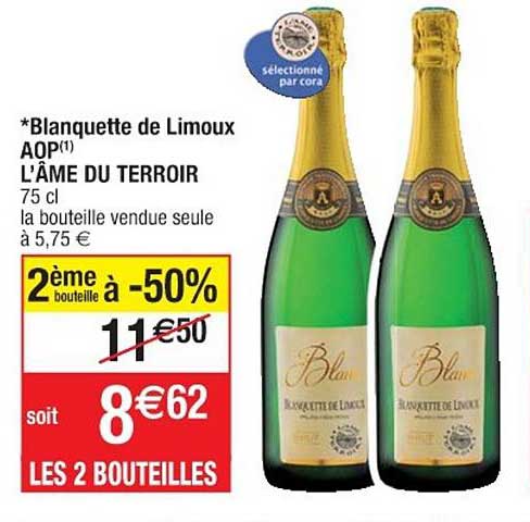Blanquette De Limoux Aop L'âme Du Terroir 2ème Bouteille à -50%
