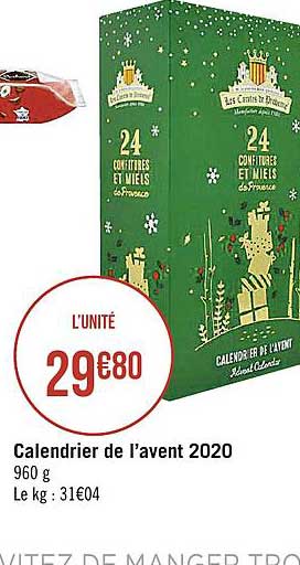 calendrier de l'avent 2020