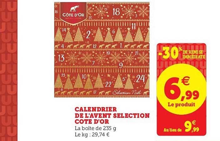 calendrier de l'avent selection côte d'or