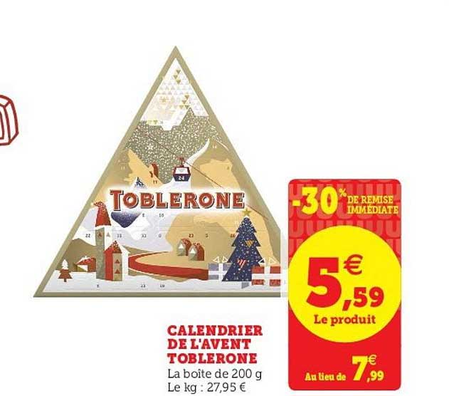 calendrier de l'avent toblerone