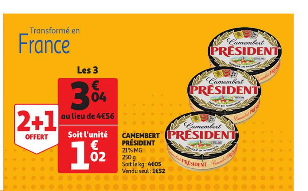Camembert Président 2+1 Offert