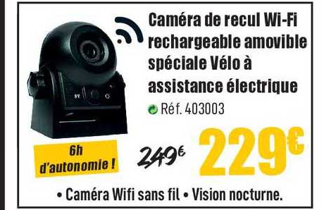 caméra de recul wi fi rechargeable amovible spéciale vélo à assistance électrique