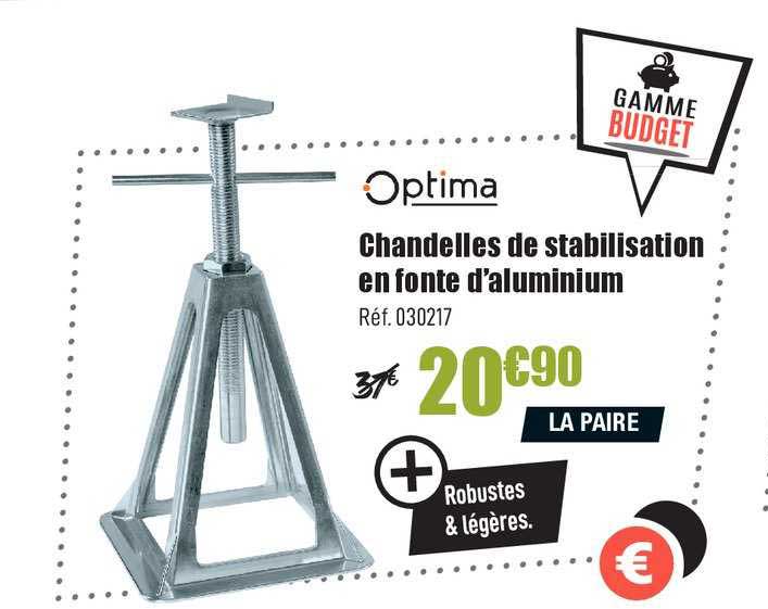 chandelles de stabilisation en fonte d'aluminium optima