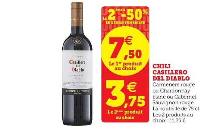 chili casillero del diablo le 2ème à -50% en remise immédiate