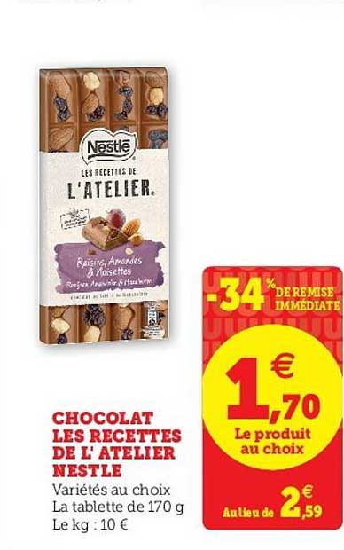 chocolat les recettes de l'atelier nestlé