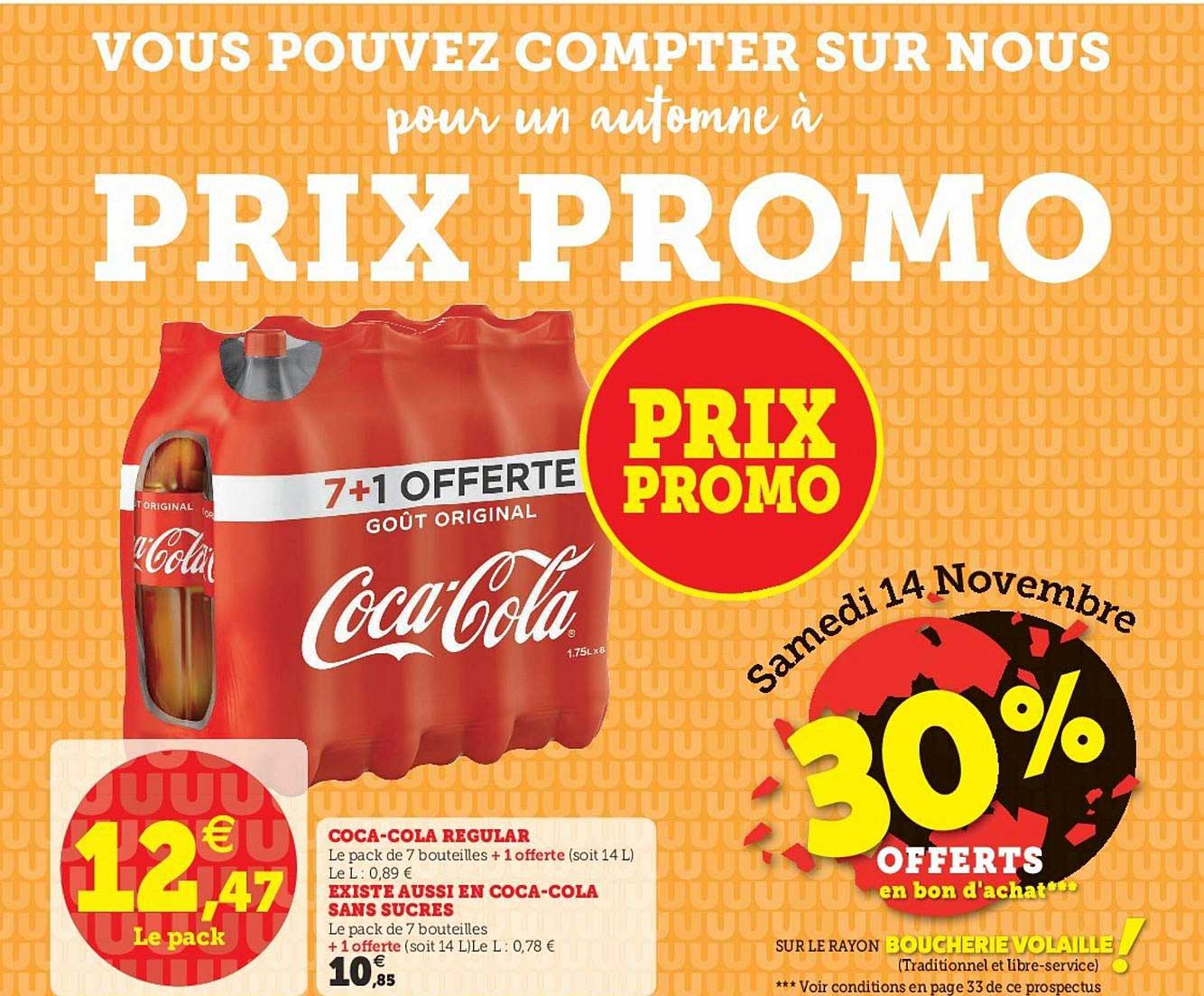 coca cola regular existe aussi en coca cola sans sucres 7+1 offerte