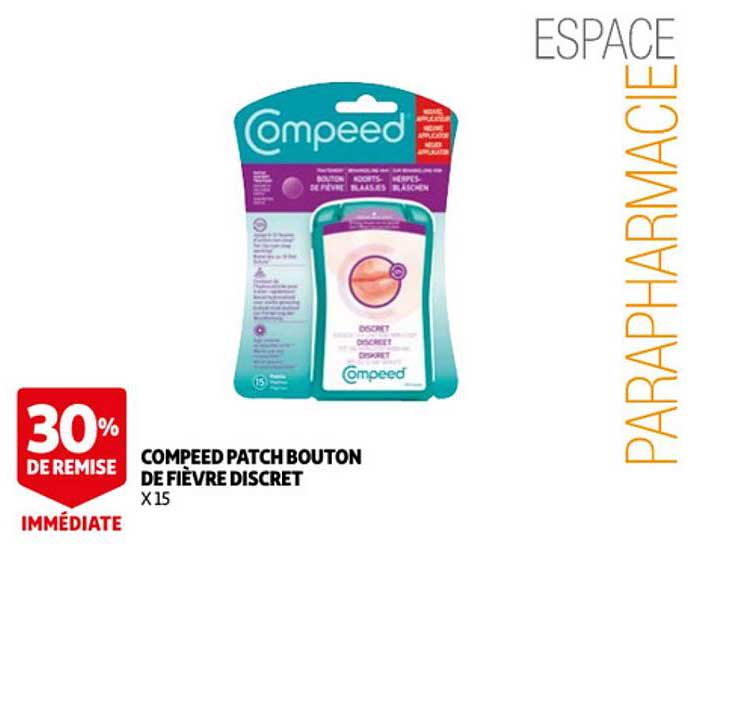 compeed patch bouton de fièvre discret 30% de remise immédiate