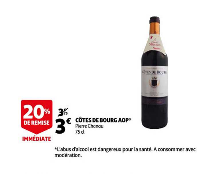côtes de bourg aop pierre chanau 20% de remise immédiate