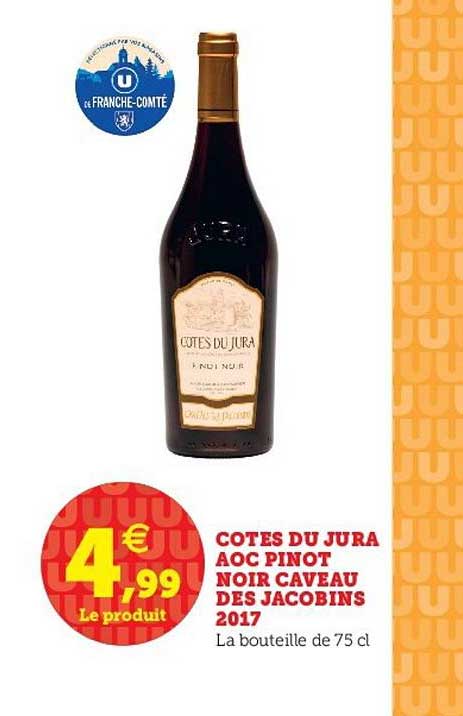 côtes du jura aoc pinot noir caveau des jacobins 2017