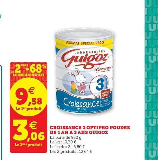 croissance 3 optipro poudre de 1 an à 3 ans guigoz