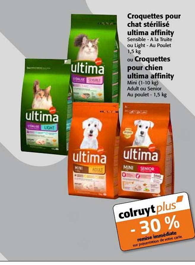 croquette pour chat stérilisé ultima affinity ou croquettes pour chien ultima affinity